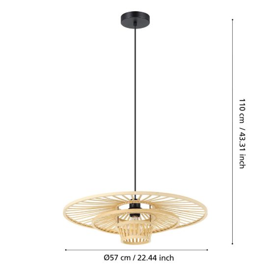 Eglo lydney lampadario per sala da pranzo cucina nero legno a sospensione
