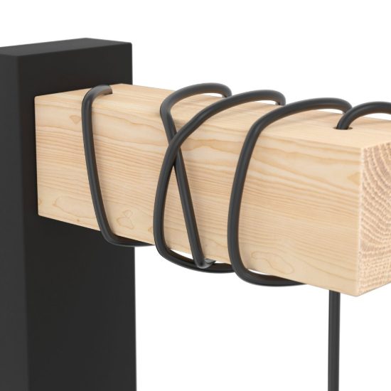 Eglo townshend 5 applique da parete 14cm industriale nero marrone per soggiorno