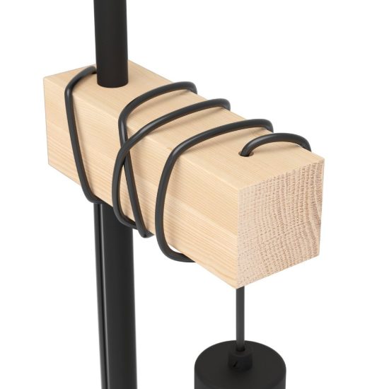 Eglo townshend 5 lampada da tavolo industriale nero e marrone per ufficio