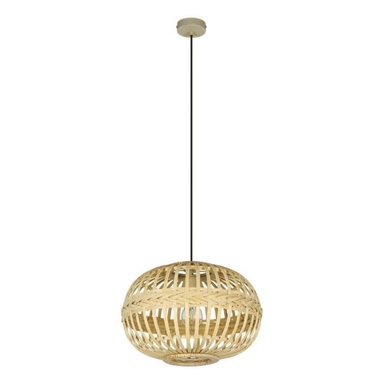 Eglo amsfield lampadario a sospensione per camera da letto marrone legno