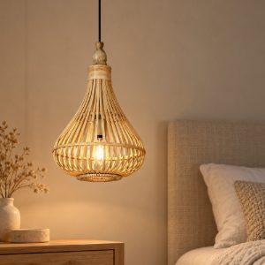 Eglo amsfield lampadario moderno a sospensione per ingresso goccia marrone legno