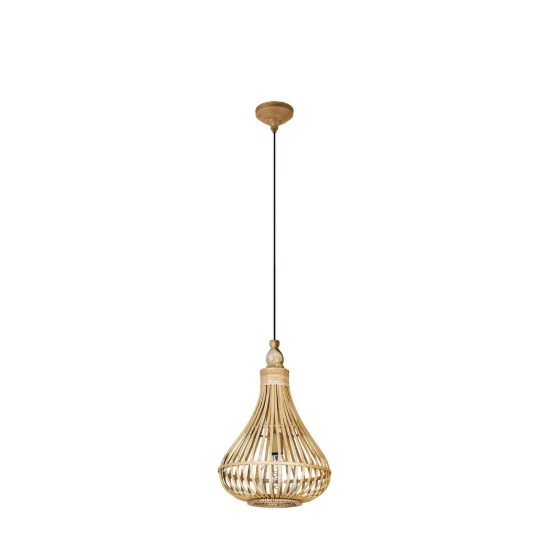 Eglo amsfield lampadario moderno a sospensione per ingresso goccia marrone legno