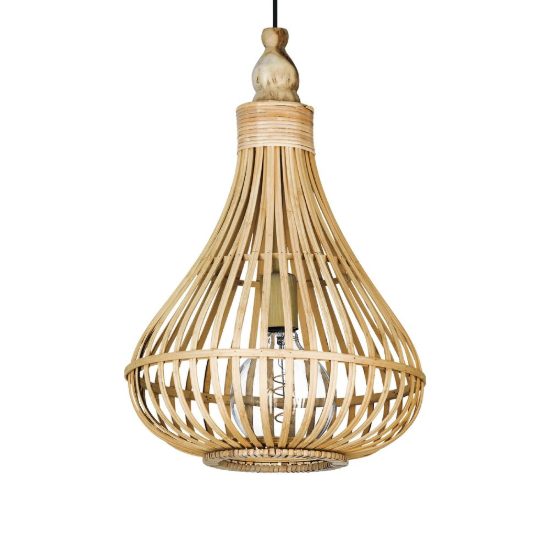 Eglo amsfield lampadario moderno a sospensione per ingresso goccia marrone legno
