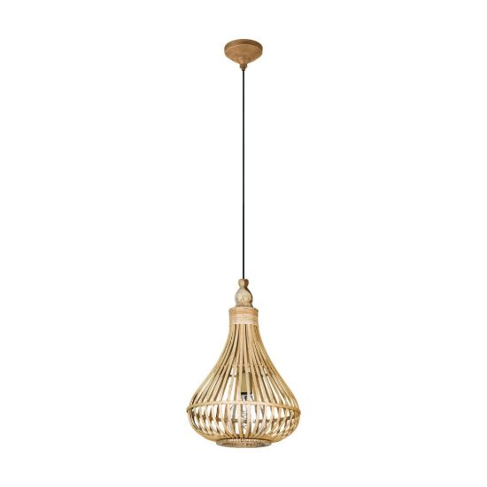 Eglo amsfield lampadario moderno a sospensione per ingresso goccia marrone legno