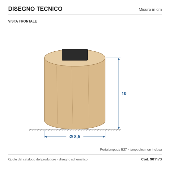Eglo turialdo lampada da comodino per camera da letto cilindro marrone legno