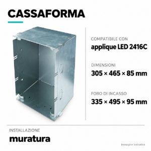 Cassaforma in metallo per muratura per applique led 2416c codice 023.4008