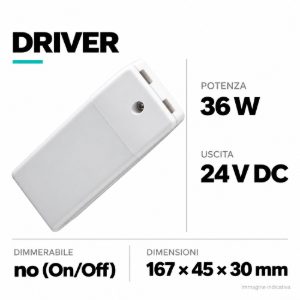 Accessori driver trasformatore on/off led 36w 24v 026.259