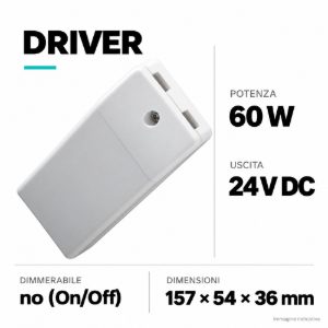 Driver trasformatore on/off led 60w 24v cod. 026.260