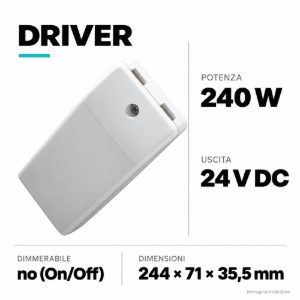 Driver trasformatore on/off led 240w 24v codice 026262