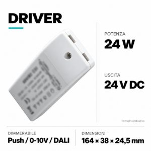 Driver dim push/0-10v/dali led 24w 24v cod 026301