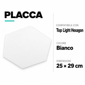 Top light hexagon placca metallica decorativa bianca
