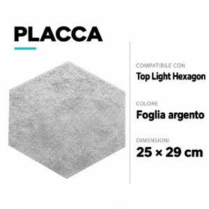 Top light placca decorativa metallo foglia argento per plafoniera hexagon