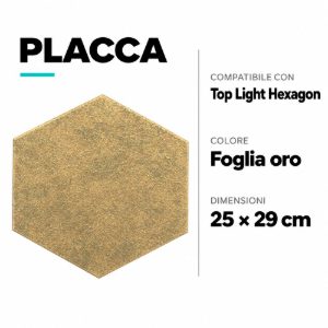 Toplight placca esagonale metallo foglia oro per plafoniera hexagon