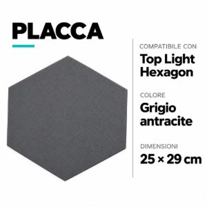 Placca decoro grigio antracite per plafoniera hexagon top light