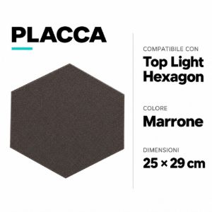 Top light hexagon piastra metallica decorativa marrone