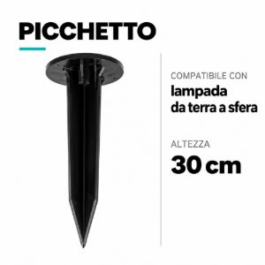 Picchetto per terreno lampada da terra esterno sfera bianca