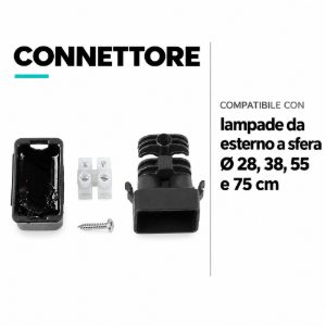 Accessori connettore per lampada da esterno sfera polietilene 28-38-55-75cm