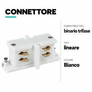 Accessorio connettore lineare per binario trifase bianco