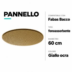Fabas accessorio pannello fonoassorbente giallo ocra tessuto per lampadario bacco
