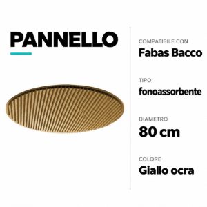 Fabas luce accessorio fonoassorbente giallo ocra tessuto per lampadario bacco 80cm
