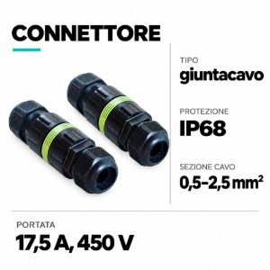 Connettori giuntacavo ip68