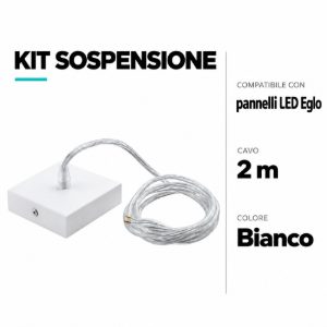 Accessorio kit rosone e cavo elettrico bianco sospensione pannello led eglo