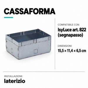 Isyluce cassaforma in metallo per segnapasso 822 per muratura