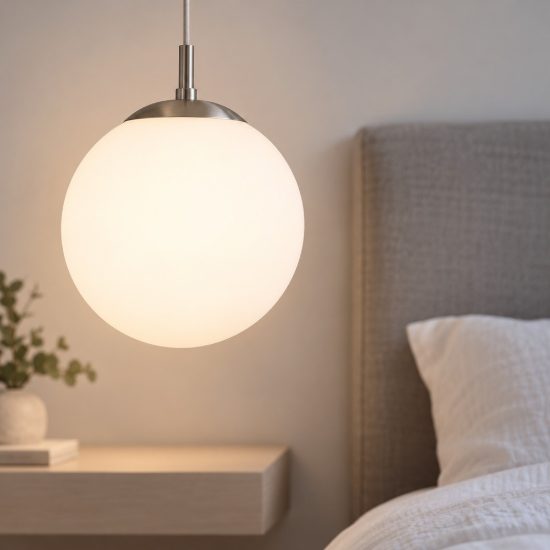 Eglo rondo lampada a sospensione 20cm per cucina moderna globo nichel opaco