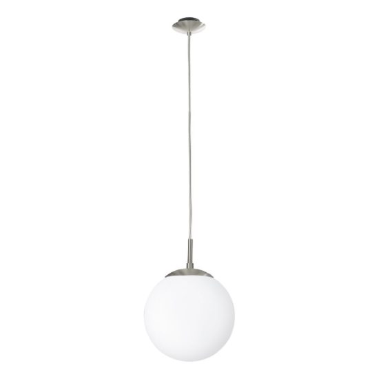Eglo rondo lampada a sospensione 20cm per cucina moderna globo nichel opaco