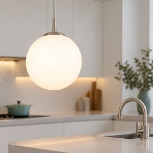 Eglo rondo lampada a sospensione 25cm globo moderna nichel opaco vetro per soggiorno