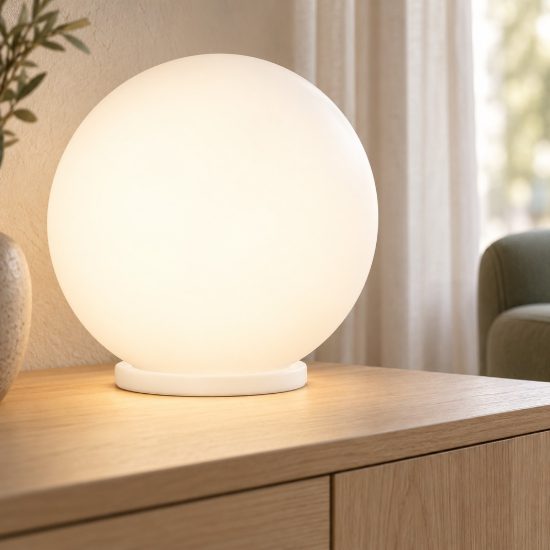 Eglo rondo abat-jour per camera da letto moderna globo bianco vetro