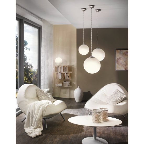 Eglo rondo abat-jour per camera da letto moderna globo bianco vetro