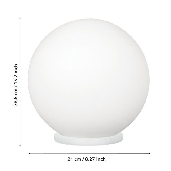 Eglo rondo abat-jour per camera da letto moderna globo bianco vetro