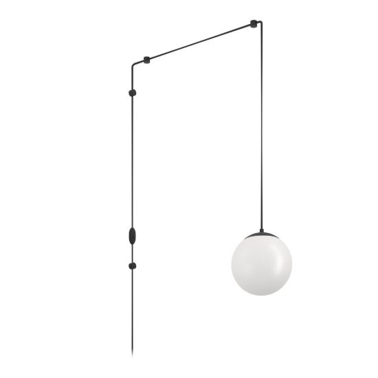 Eglo rondo 3 applique da parete pendente globo nero a sospensione 20cm
