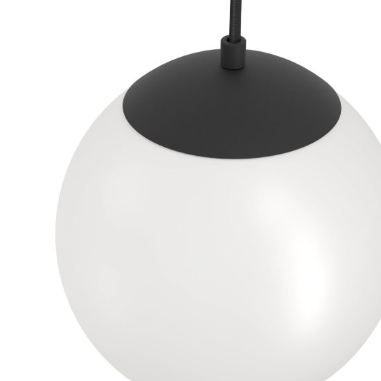 Eglo rondo 3 applique da parete pendente globo nero a sospensione 20cm