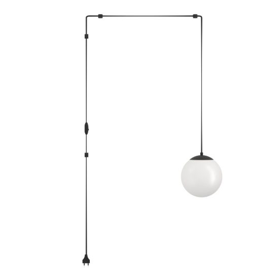 Eglo rondo 3 applique da parete pendente globo nero a sospensione 20cm