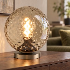 Eglo rondo 2 lampada da comodino per camera da letto globo moderna bronzo scuro vetro