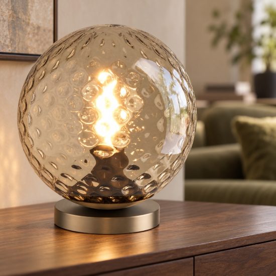 Eglo rondo 2 lampada da comodino per camera da letto globo moderna bronzo scuro vetro