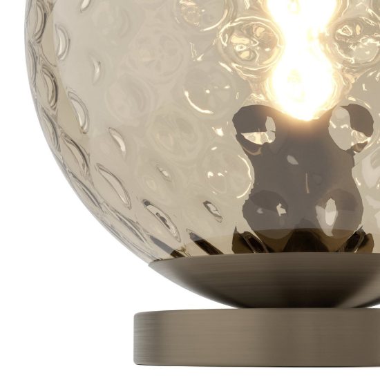 Eglo rondo 2 lampada da comodino per camera da letto globo moderna bronzo scuro vetro