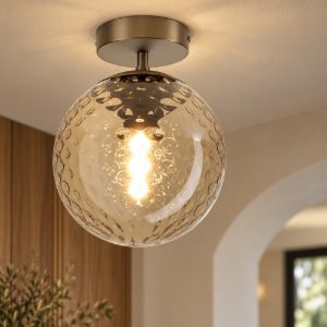 Eglo rondo 2 plafoniera globo moderna bronzo scuro vetro 20cm