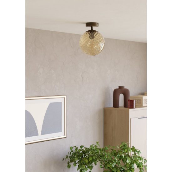 Eglo rondo 2 plafoniera globo moderna bronzo scuro vetro 20cm