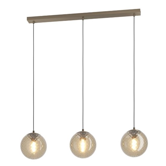Eglo rondo 2 lampadario a sospensione lineare bronzo scuro per cucina 3 luci 96cm