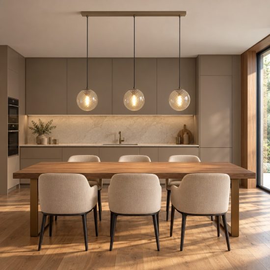 Eglo rondo 2 lampadario a sospensione lineare bronzo scuro per cucina 3 luci 96cm