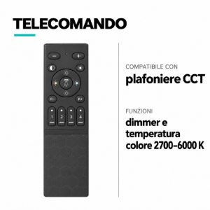 Telecomando per dimmerare plafoniera colore luce cct da 2700k a 6000k