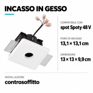 Faretto spoty 48v di gesso da incasso per controsoffitto