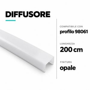 Diffusore 98062 in polciarbonato opale per profilo alluminio ll 98061