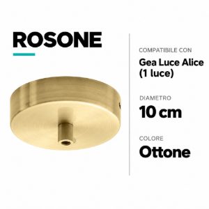 Rosone tondo oro ottone gea luce per lampada a sospensione