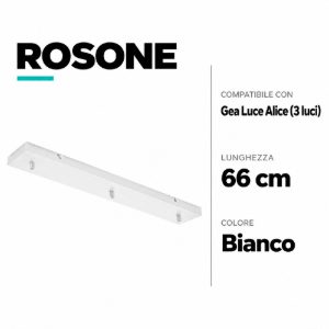 Rosone binario bianco 3 luci per sospensioni gea luce