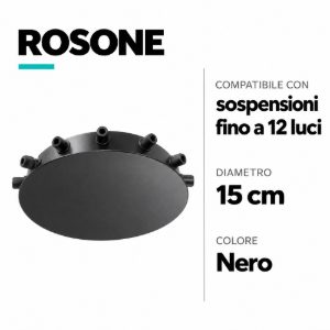 Rosone 12 fori laterali nero