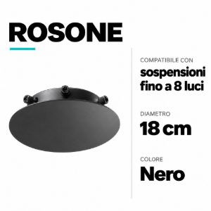 Rosone nero 8 laterali fori cm 18